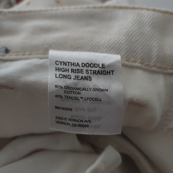 Reformation Cream Floral Straight Leg Jeans - Picture 6 of 12